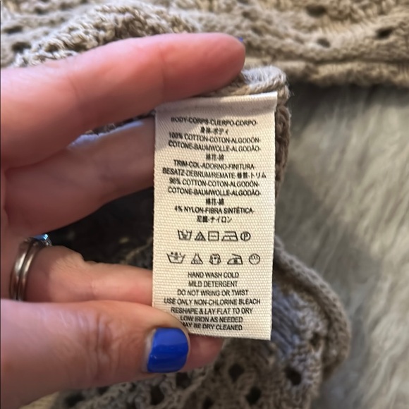 Free People Home Run Crop Knit Sweater with Yellow Trim - Picture 4 of 5